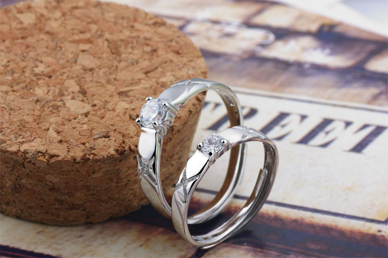 EterLove Couple Promise Rings - 40 Designs, Adjustable Silver