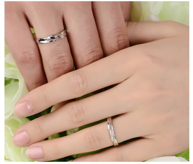 EterLove Couple Promise Rings - 40 Designs, Adjustable Silver