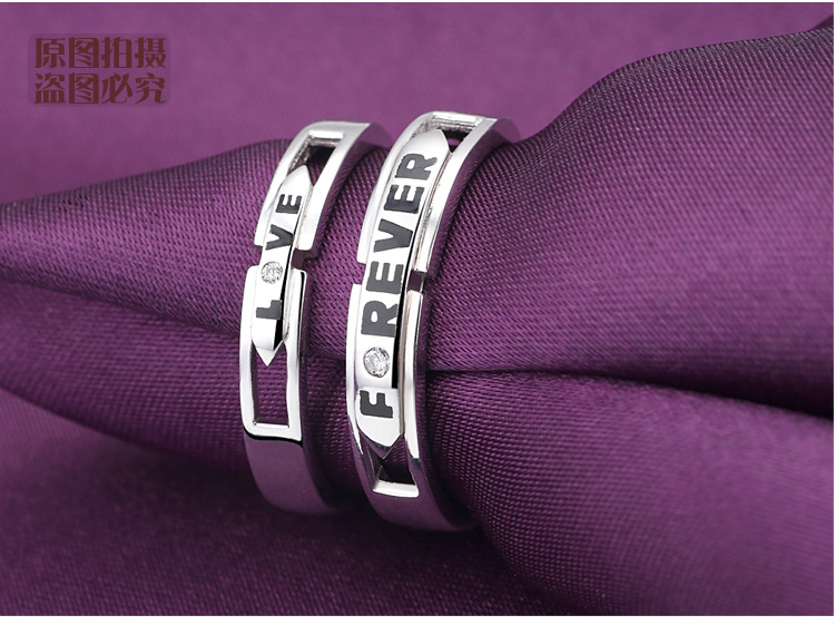 EterLove Couple Promise Rings - 40 Designs, Adjustable Silver