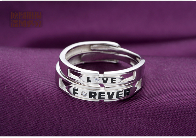 EterLove Couple Promise Rings - 40 Designs, Adjustable Silver
