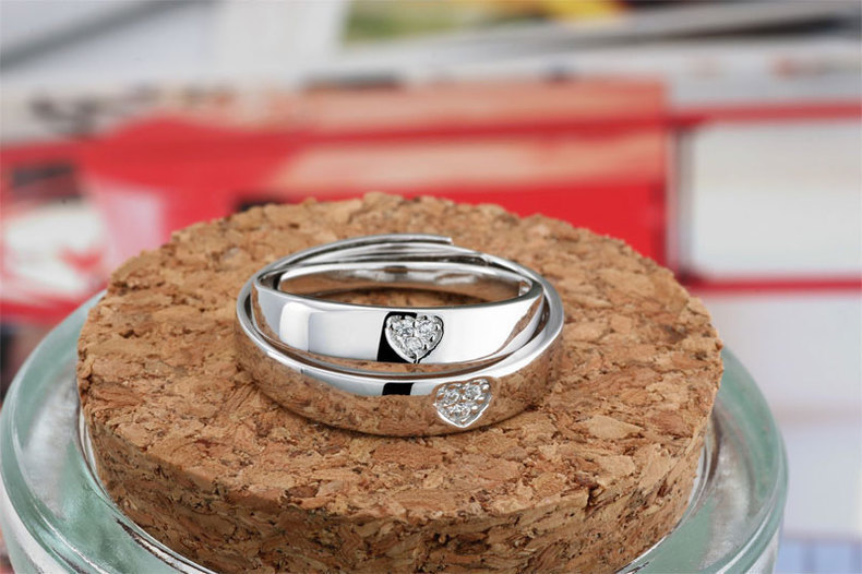 EterLove Couple Promise Rings - 40 Designs, Adjustable Silver