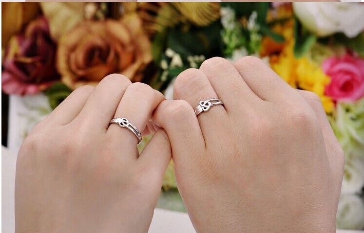 EterLove Couple Promise Rings - 40 Designs, Adjustable Silver