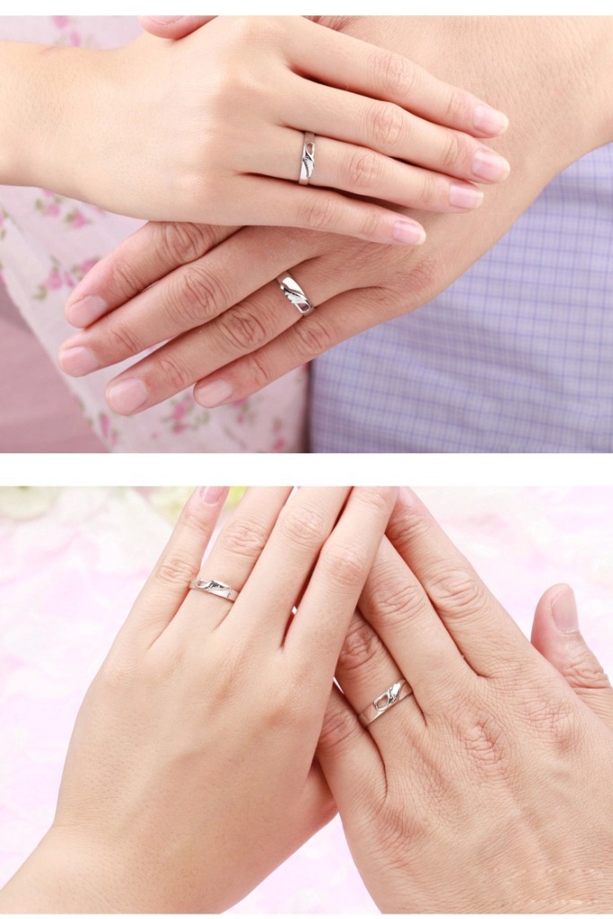 EterLove Couple Promise Rings - 40 Designs, Adjustable Silver