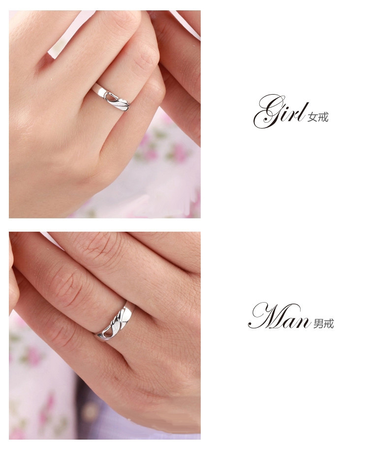 EterLove Couple Promise Rings - 40 Designs, Adjustable Silver