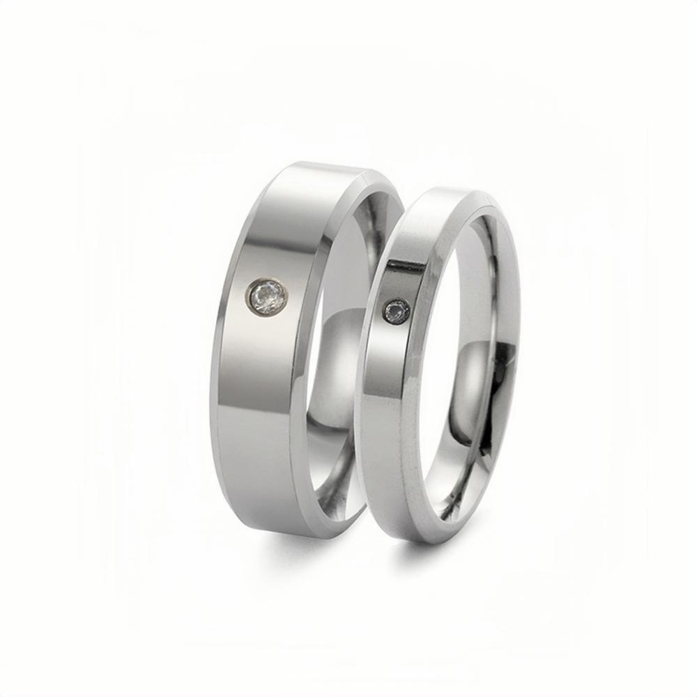 Engravable Simple Matching Bands For Couples In Titanium