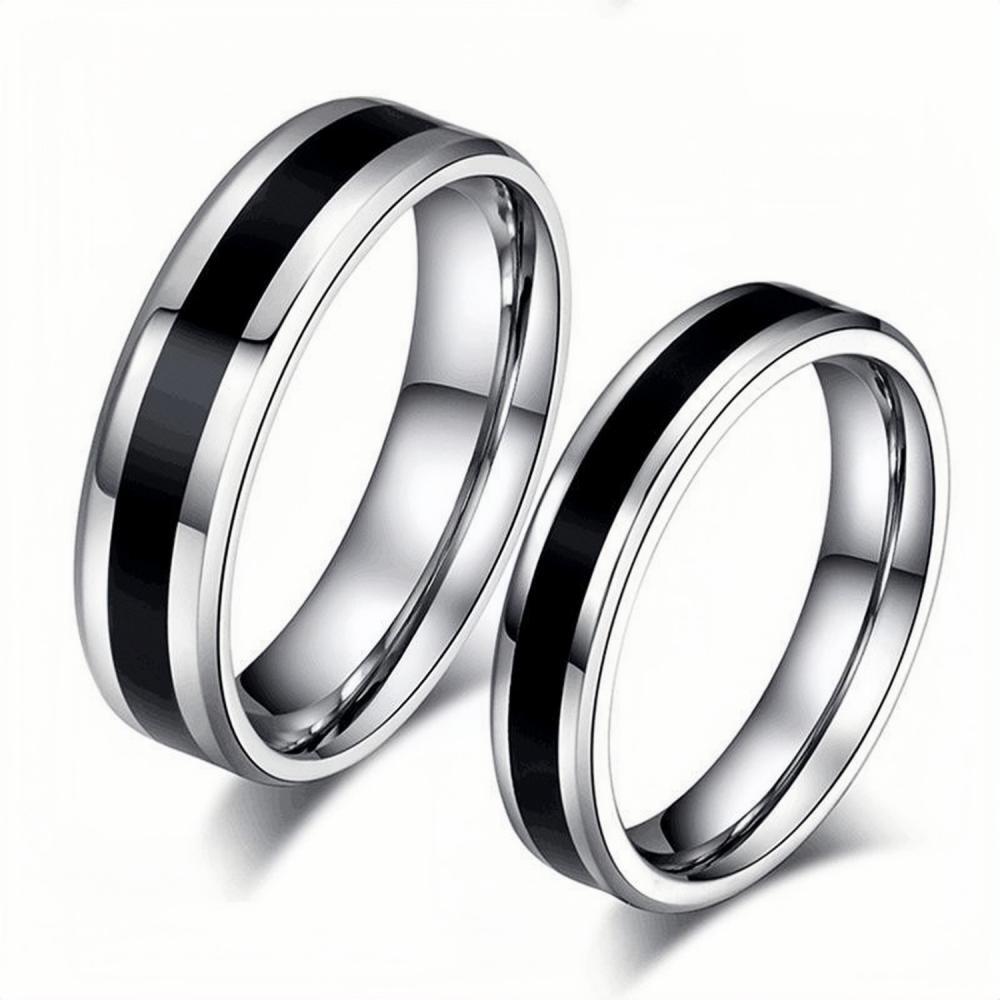 Engravable Simple Matching Rings For Couples In Titanium