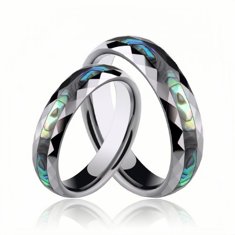 bimg_118_0 Engravable Unique Shell Rings For Couples In Tungsten