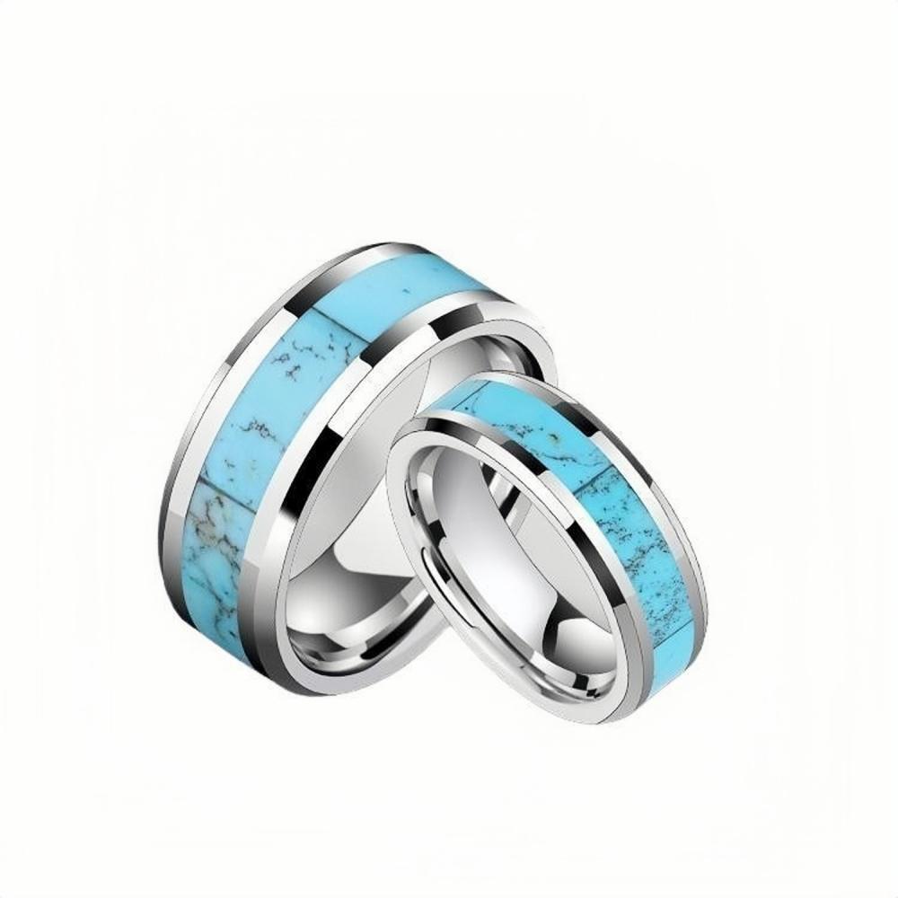 bimg_122_0 Engravable Unique Turquoise Rings For Couples In Tungsten