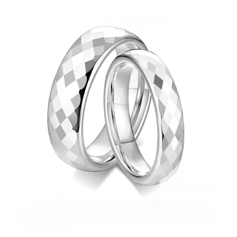 bimg_125_0 Engravable Unique Rhombic Cut Rings For Couples In Tungsten