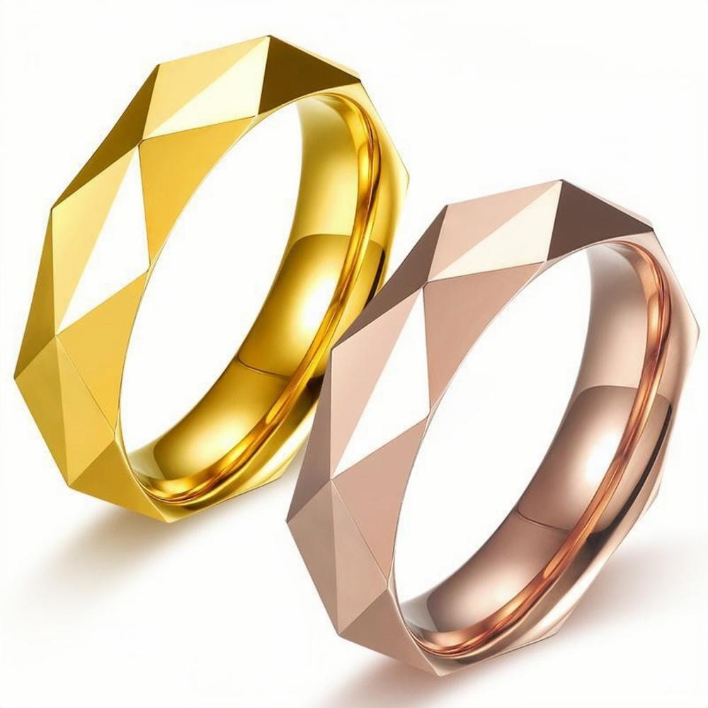 bimg_126_0 Engravable Simple Rhombic Cut Couple Rings In Tungsten