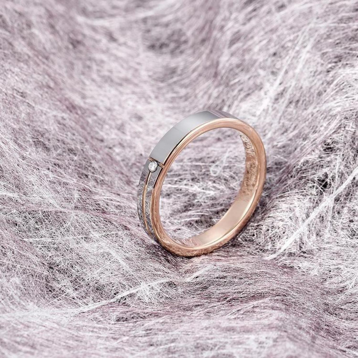 Engravable Meteor Promise Rings For Couples In Tungsten