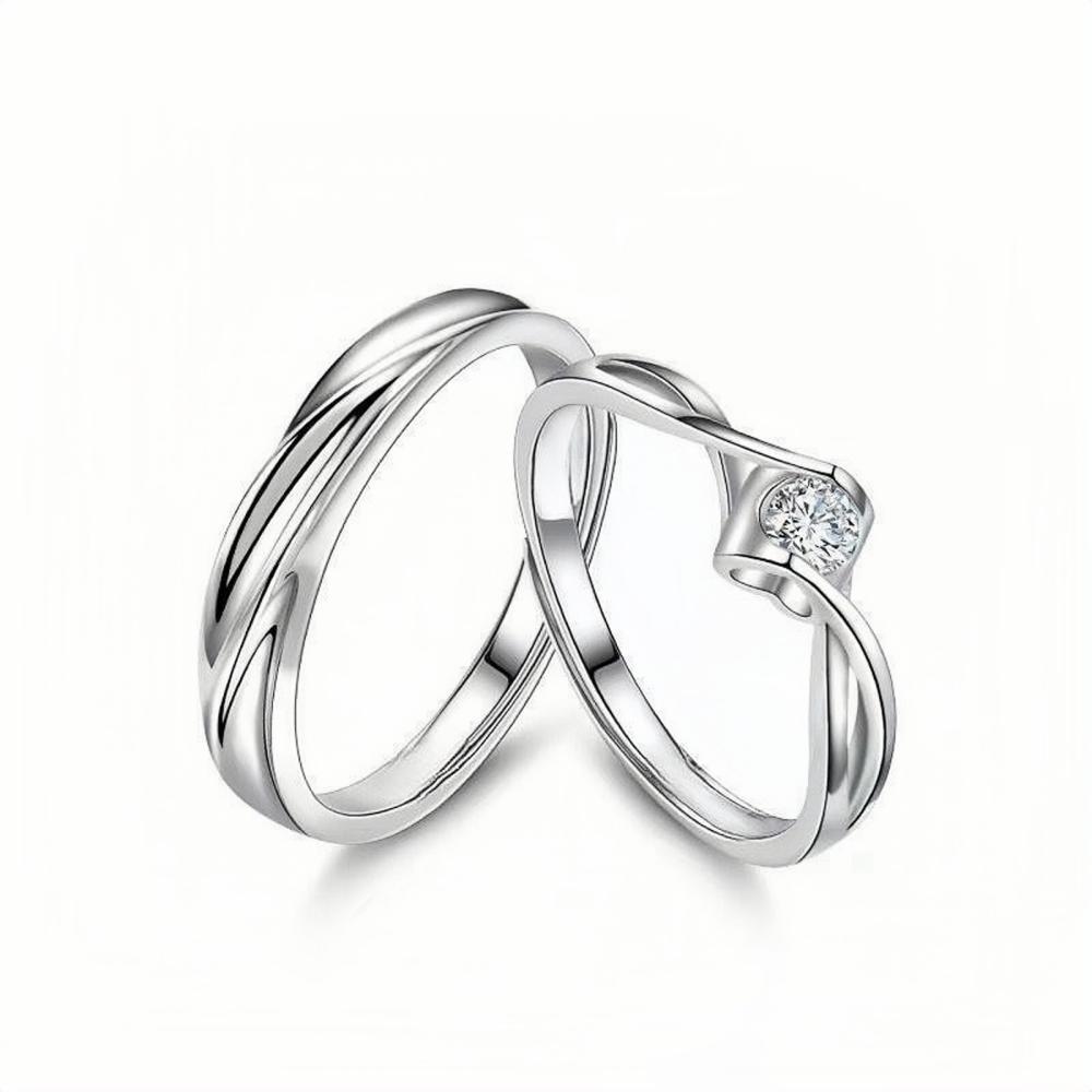 Engravable Infinity Love Matching Promise Rings For Couples In Sterling Silver