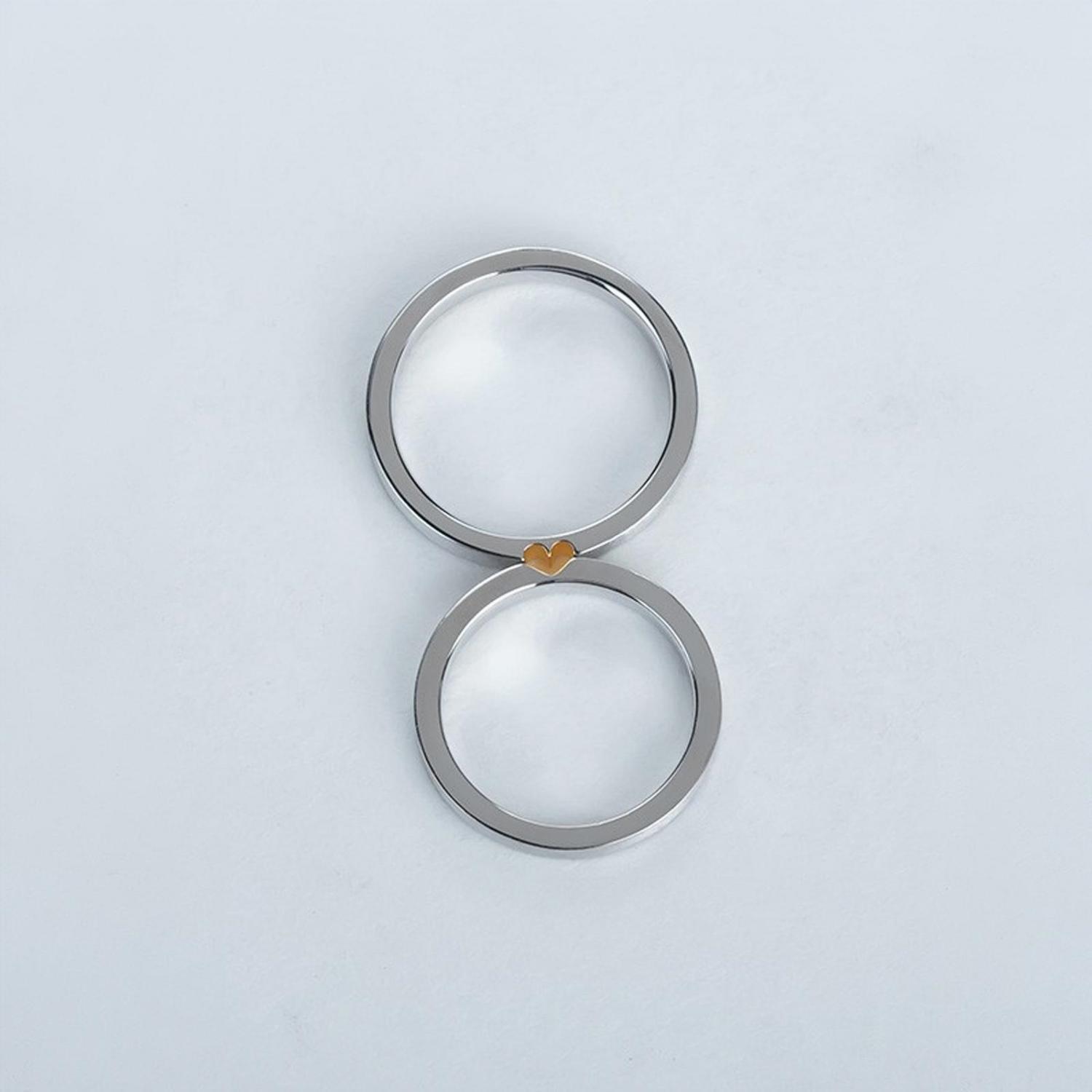 Unique Matching Heart Promise Rings Sets In Sterling Silver