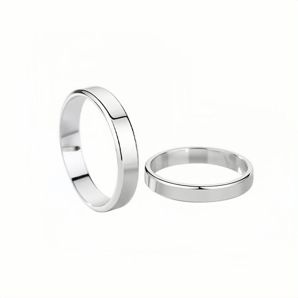 Engravable Simple Couples Rings In 925 Sterling Silver