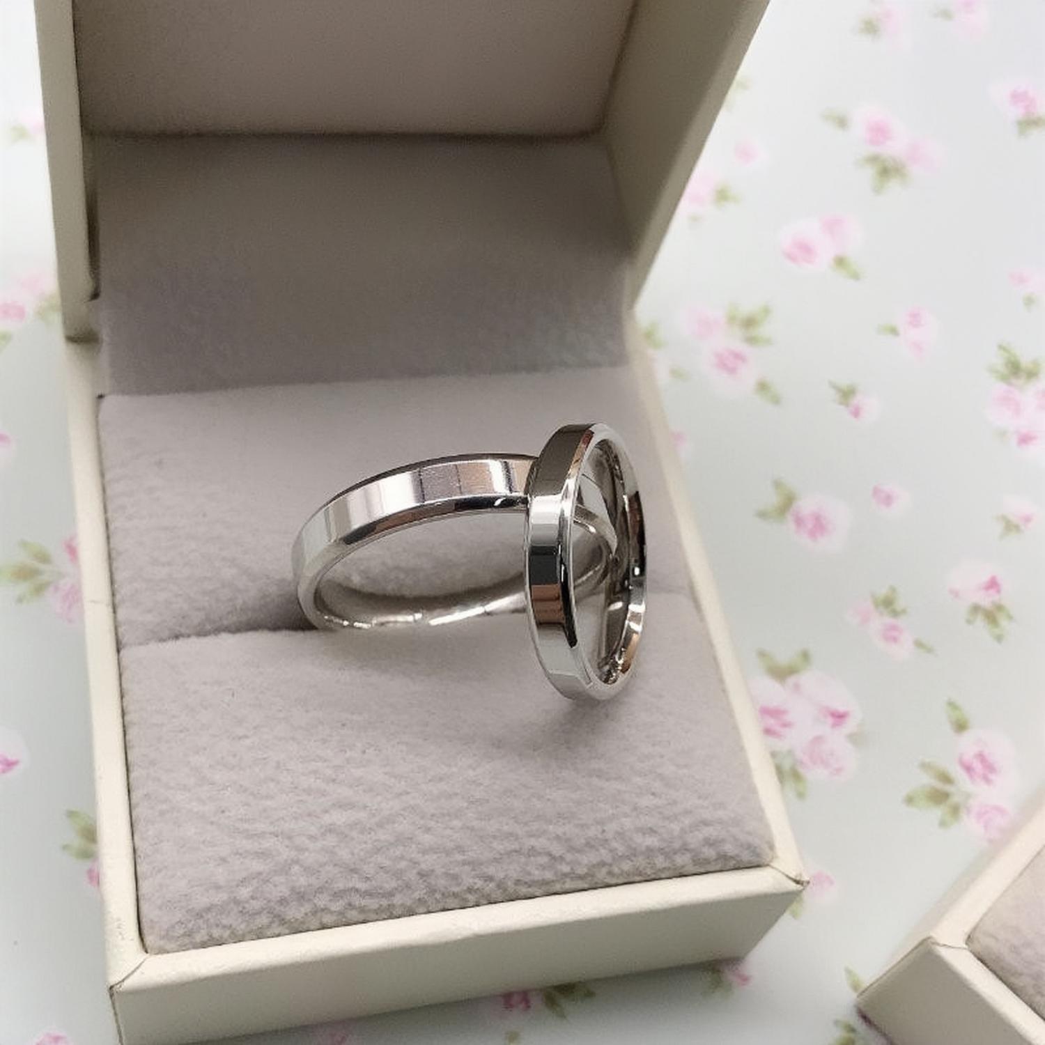 Engravable Simple Couples Rings In 925 Sterling Silver