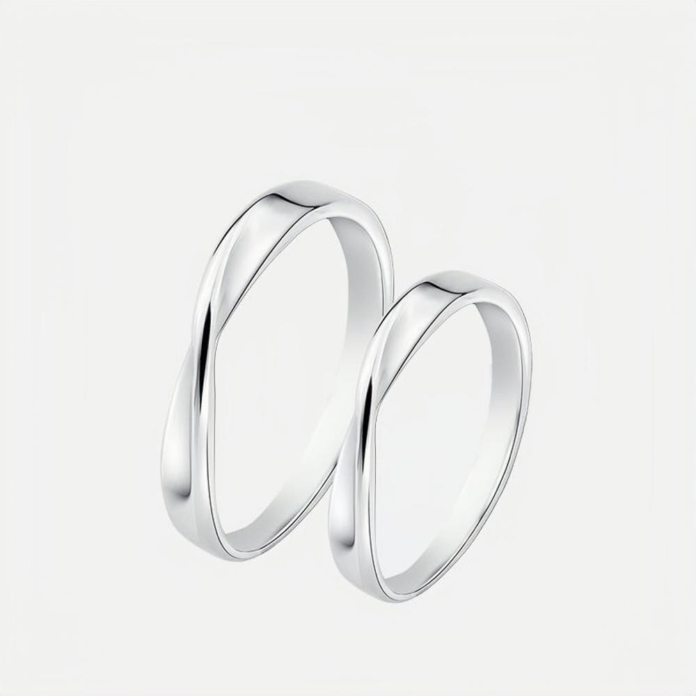 Engravable Matching Infinity Couple Promise Rings In Sterling Silver