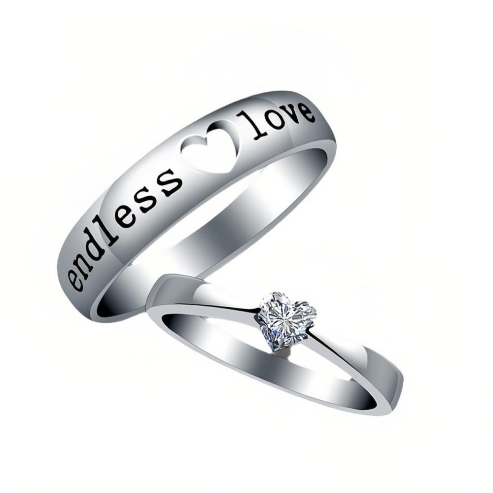 bimg_139_0 Unique Endless Love Matching Heart Promise Rings Set In Sterling Silver