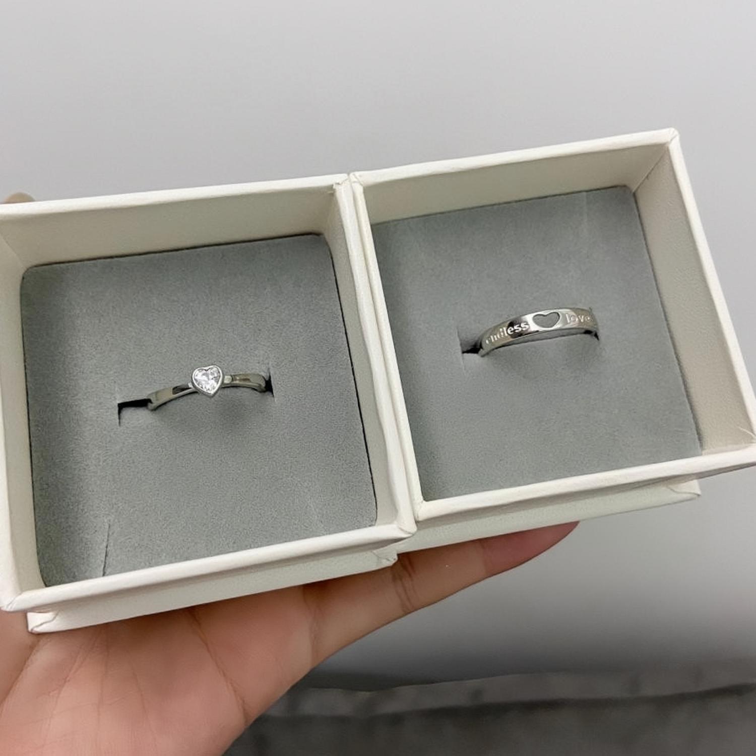 bimg_139_1 Unique Endless Love Matching Heart Promise Rings Set In Sterling Silver