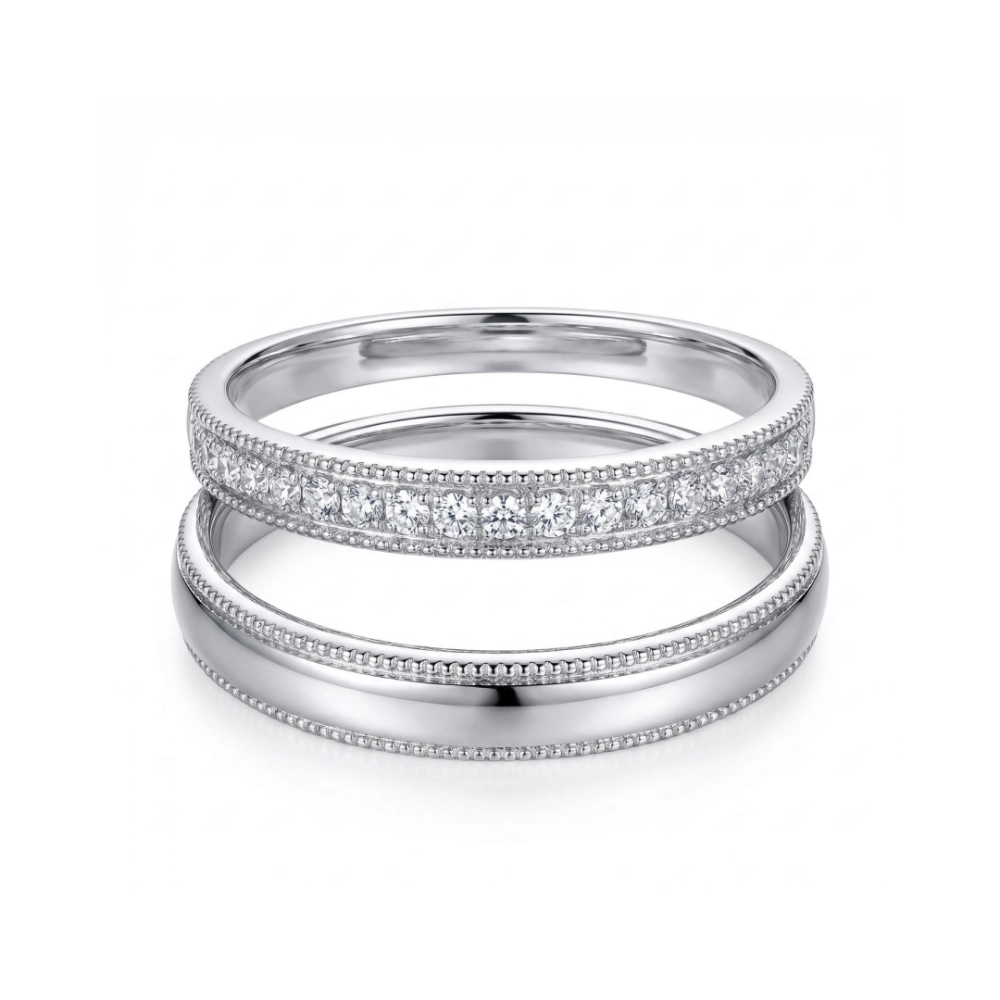 bimg_16_0 Engravable Sterling Silver Moissanite Promise Rings For Couples
