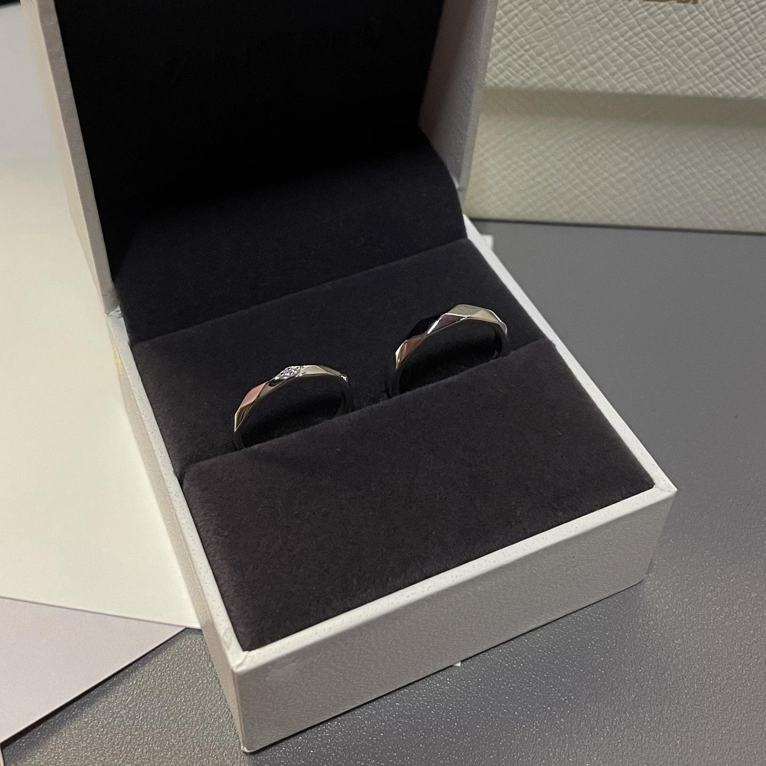 Adjustable Unique Rhombic Couple Promise Rings In Sterling Silver