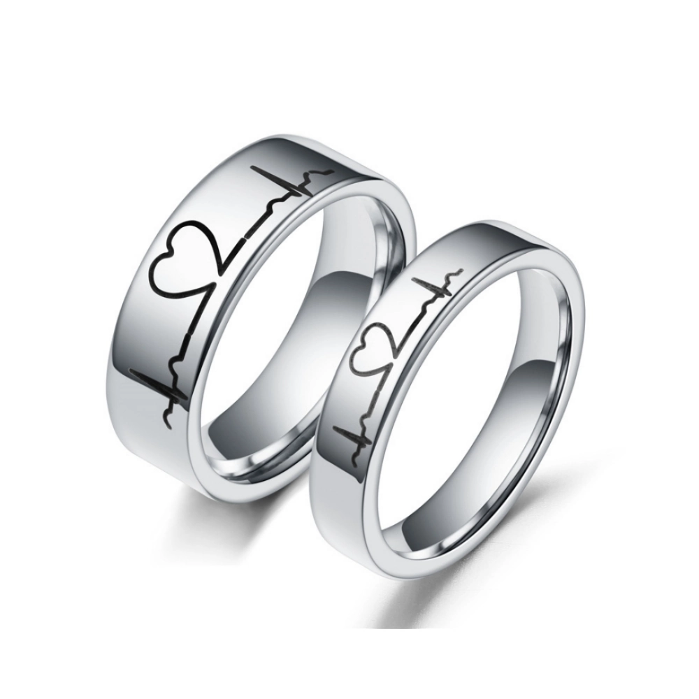 bimg_191_0 Engravable Titanium Heartbeat Promise Rings For Couples