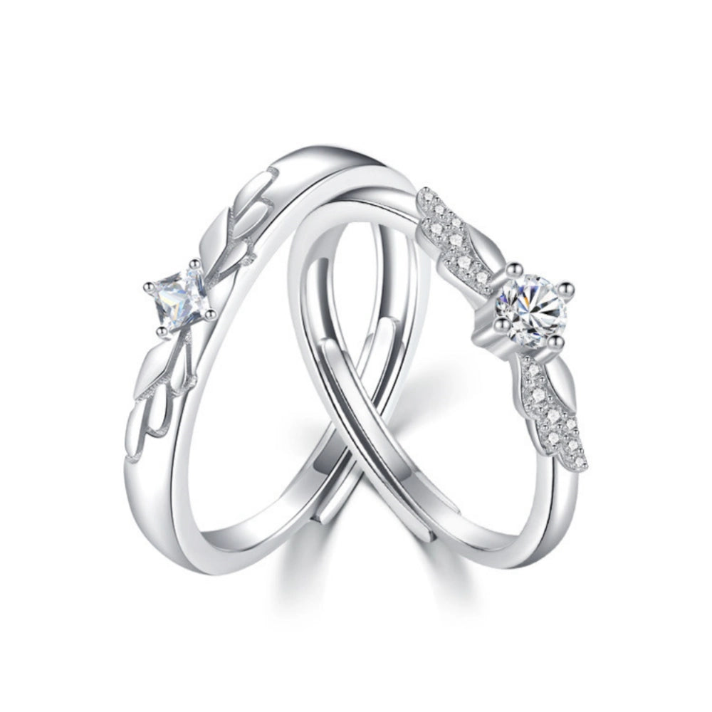 bimg_199_0 Adjustable Angel Wings Sterling Silver Promise Rings For Couples