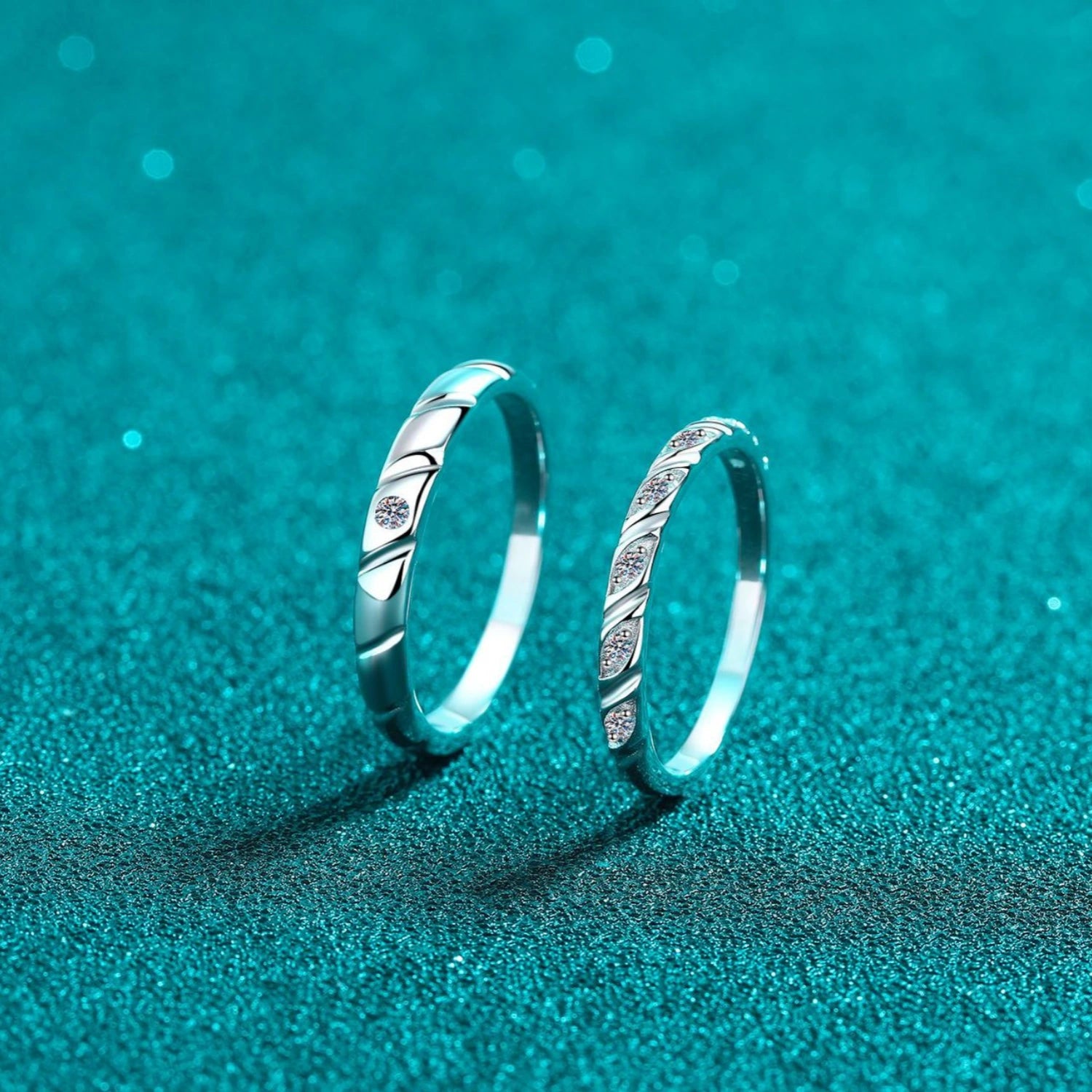 bimg_200_1 Engravable Sweet Love Moissanite Silver Couple Promise Rings