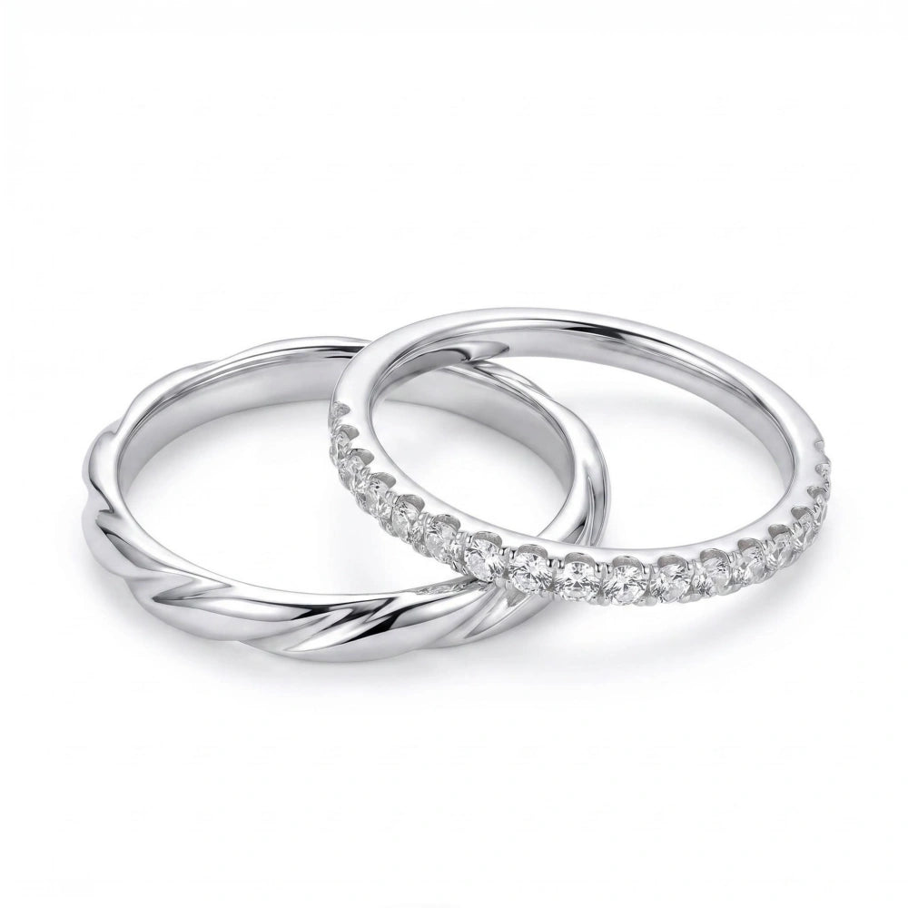 Engravable Infinity Love Sterling Silver Promise Couple Rings
