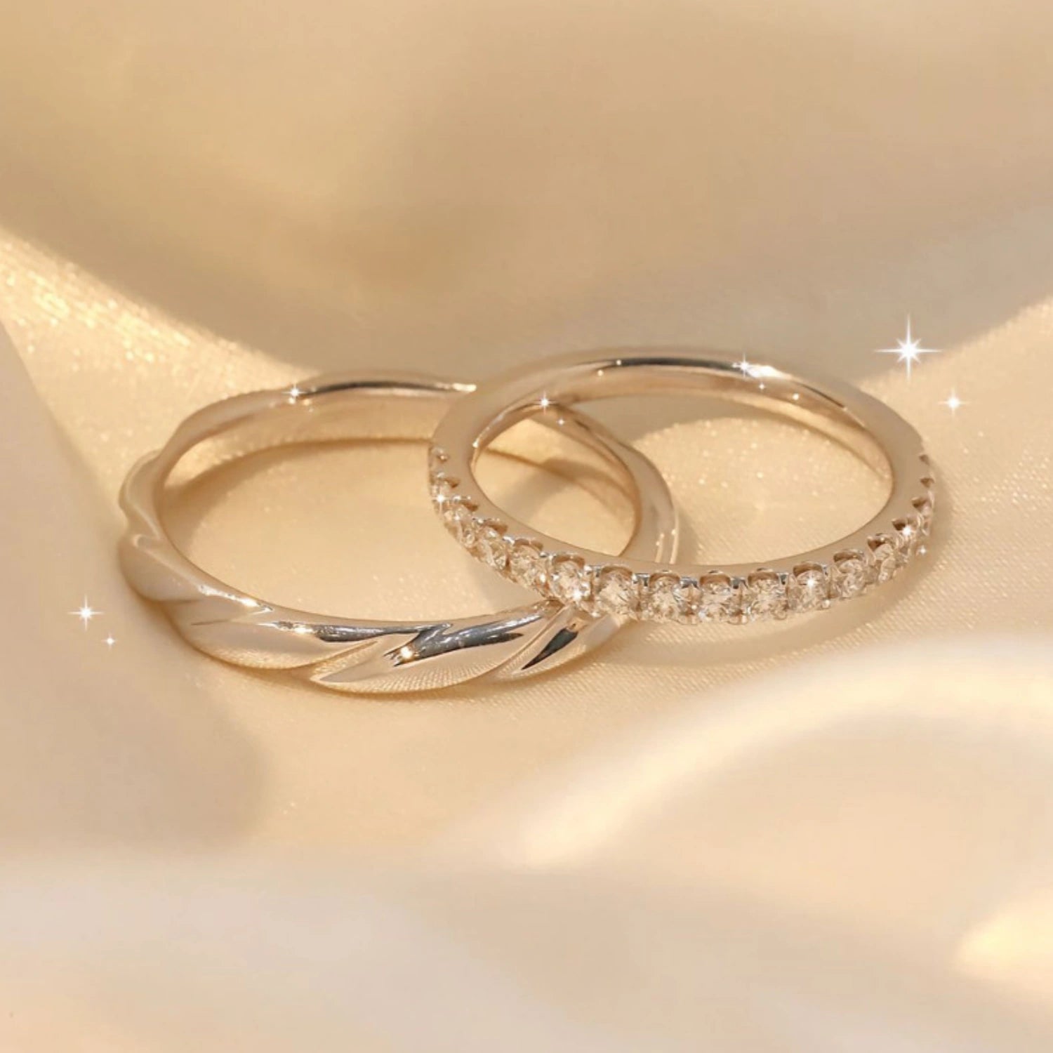 Engravable Infinity Love Sterling Silver Promise Couple Rings