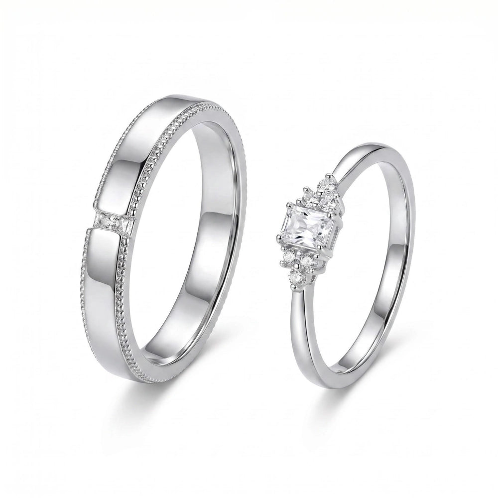 bimg_206_0 Engravable Solitaire Moissanite Silver Promise Rings For Couples