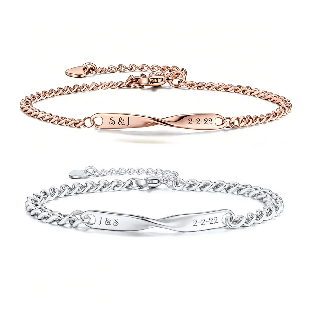 bimg_214_0 Engravable Infinity Charm Bracelets For Couples In Titanium