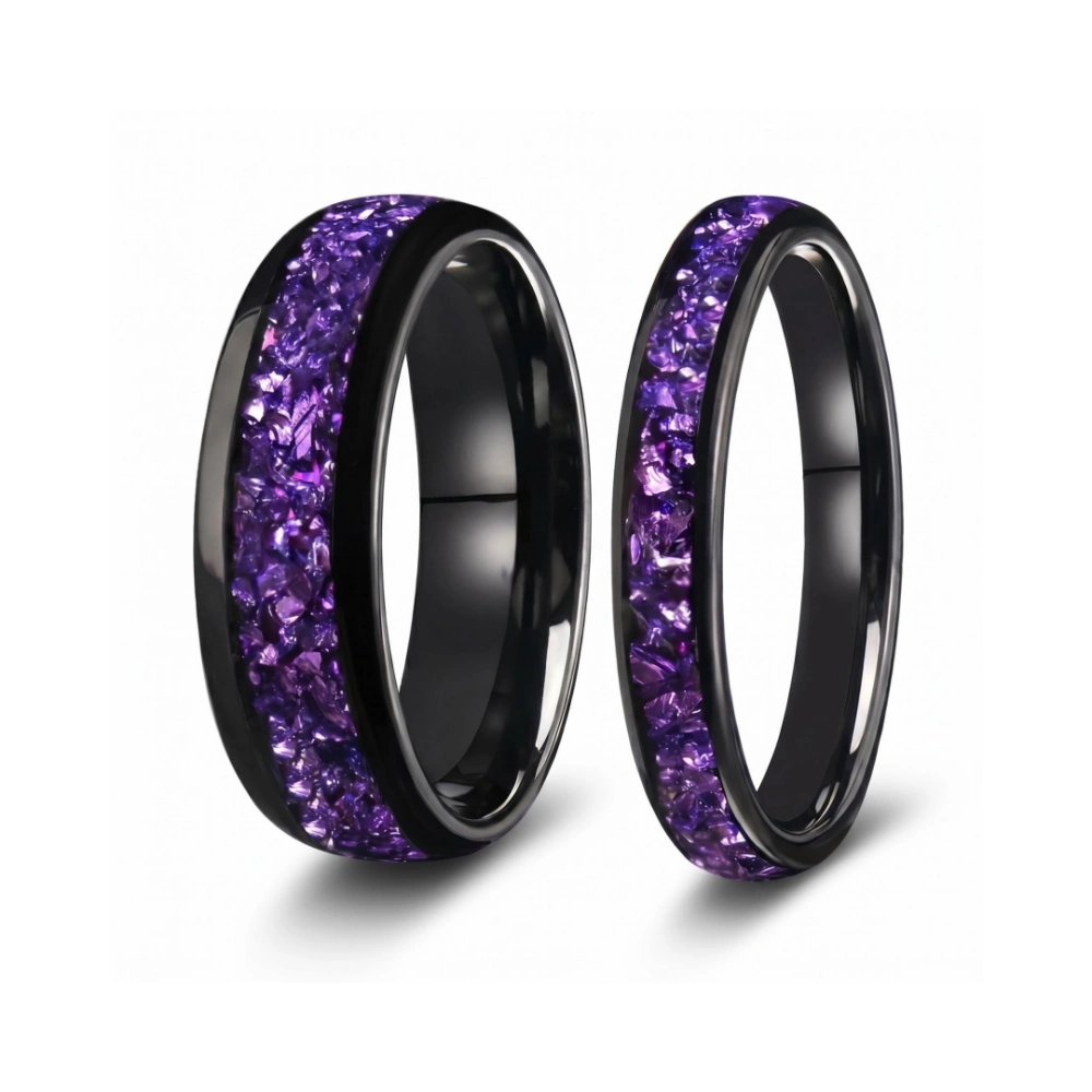bimg_21_0 Engravable Black And Purple Two Tone Tungsten Couple Wedding Bands