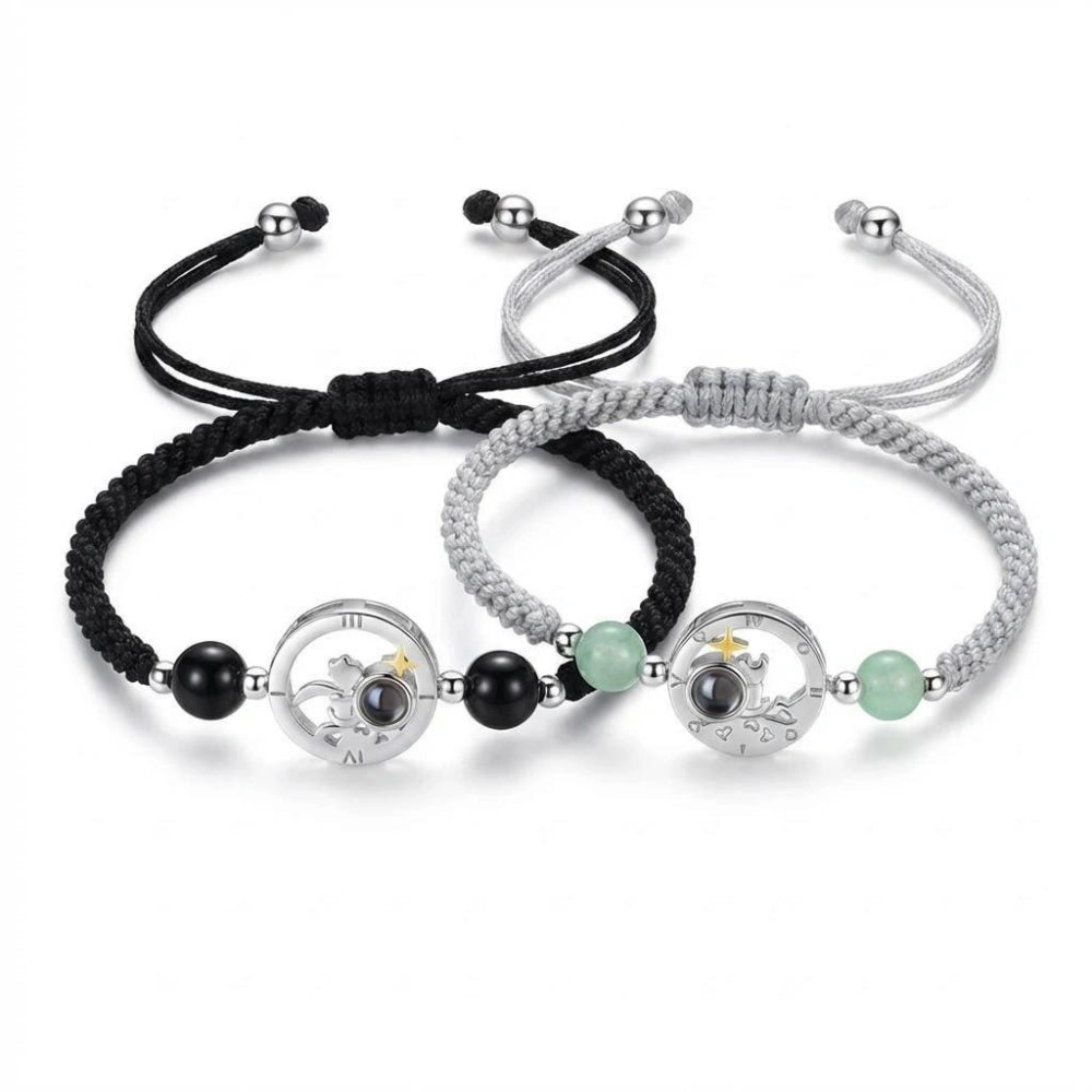 Every Night I Think Of You Photo Projection Couple Bracelets
