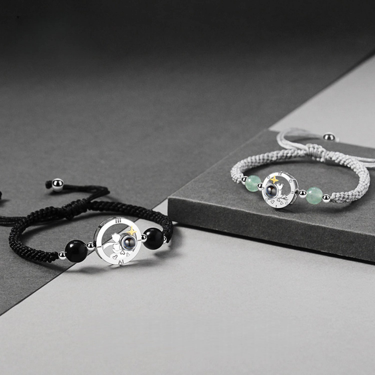 Every Night I Think Of You Photo Projection Couple Bracelets