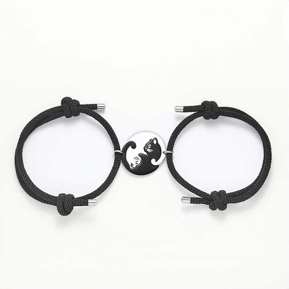 bimg_242_0 Engravable Matching Cute Cat Couple Bracelets In Titanium