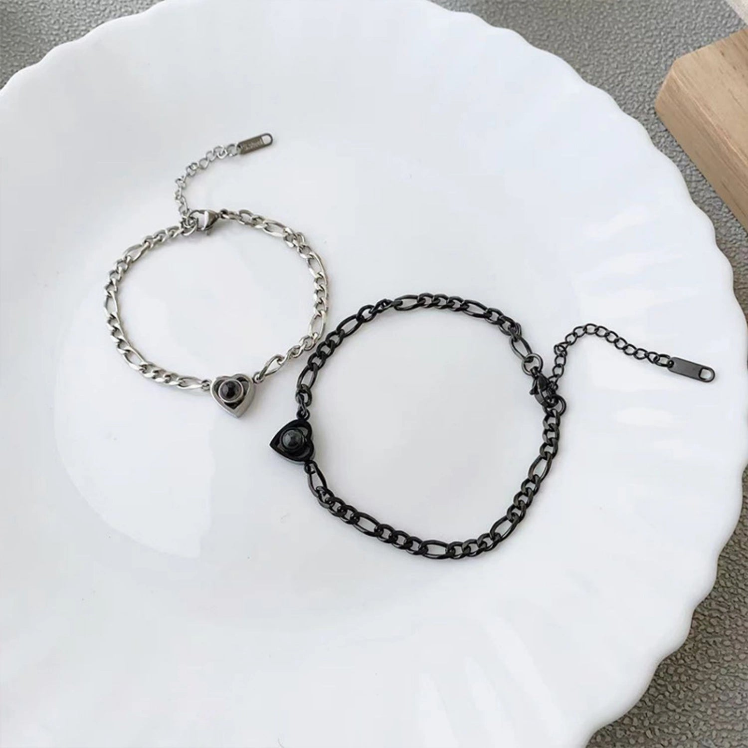 bimg_246_1 Matching Heart Photo Projection Bracelets For Couples In Titanium