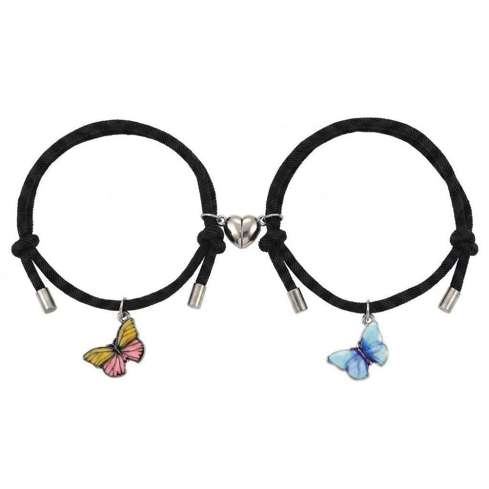 Magnetic Heart Glow In The Dark Butterfly Couple Charm Bracelets
