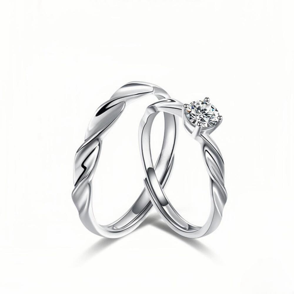 Adjustable Infinity Promise Rings Sets In Sterling Silver