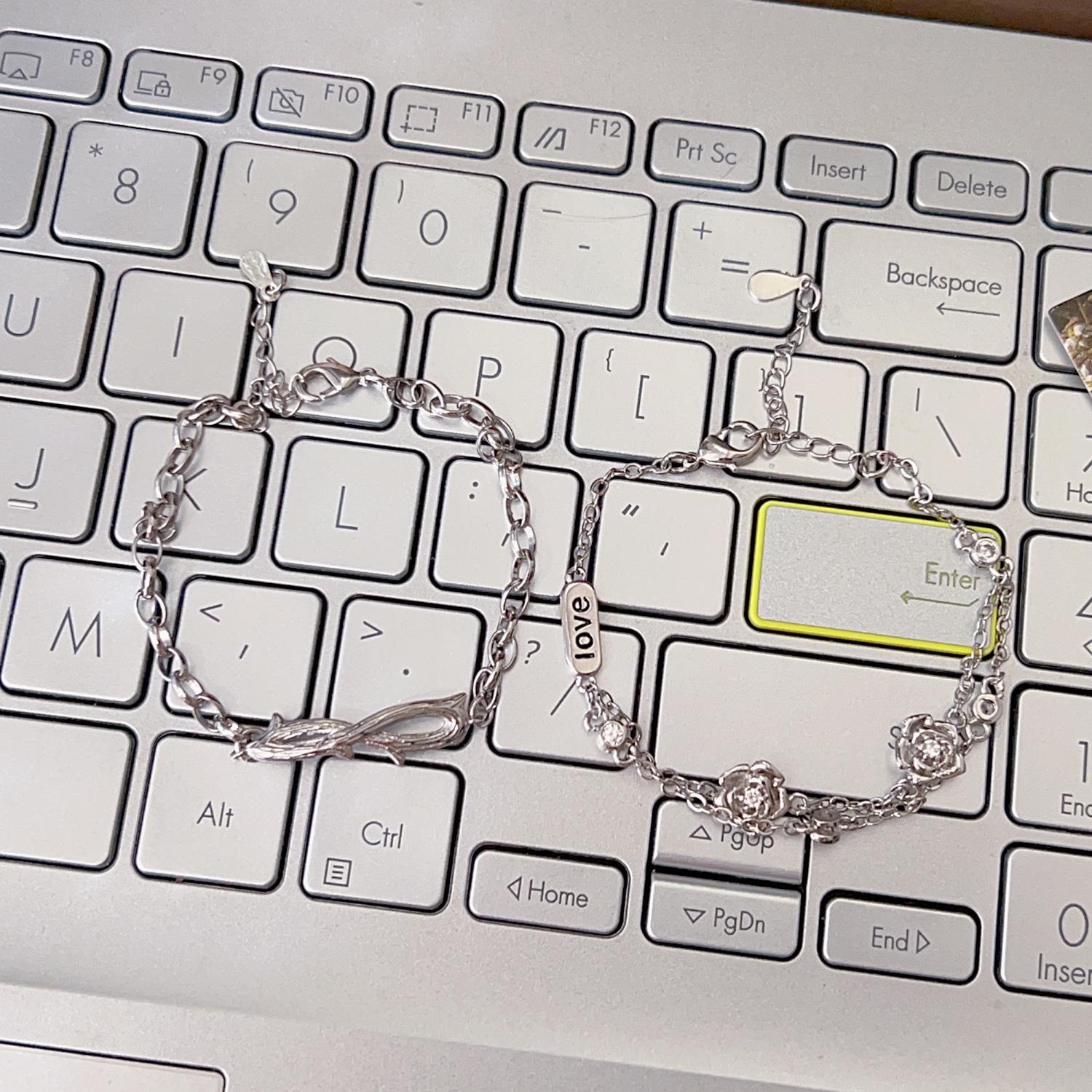 Unique Thorn And Rose Matching Couple Bracelets In Sterling Silver
