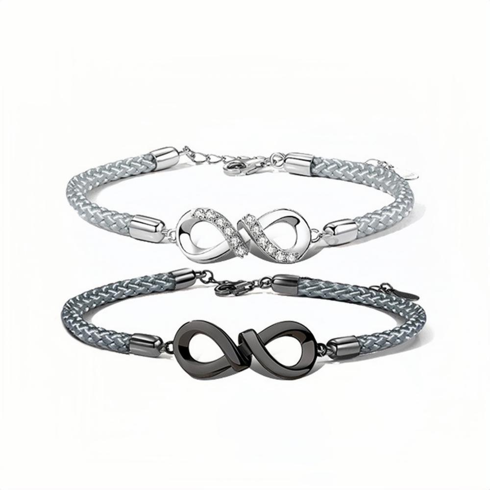 Unique Infinity Charm Bracelets For Couples In Sterling Silver