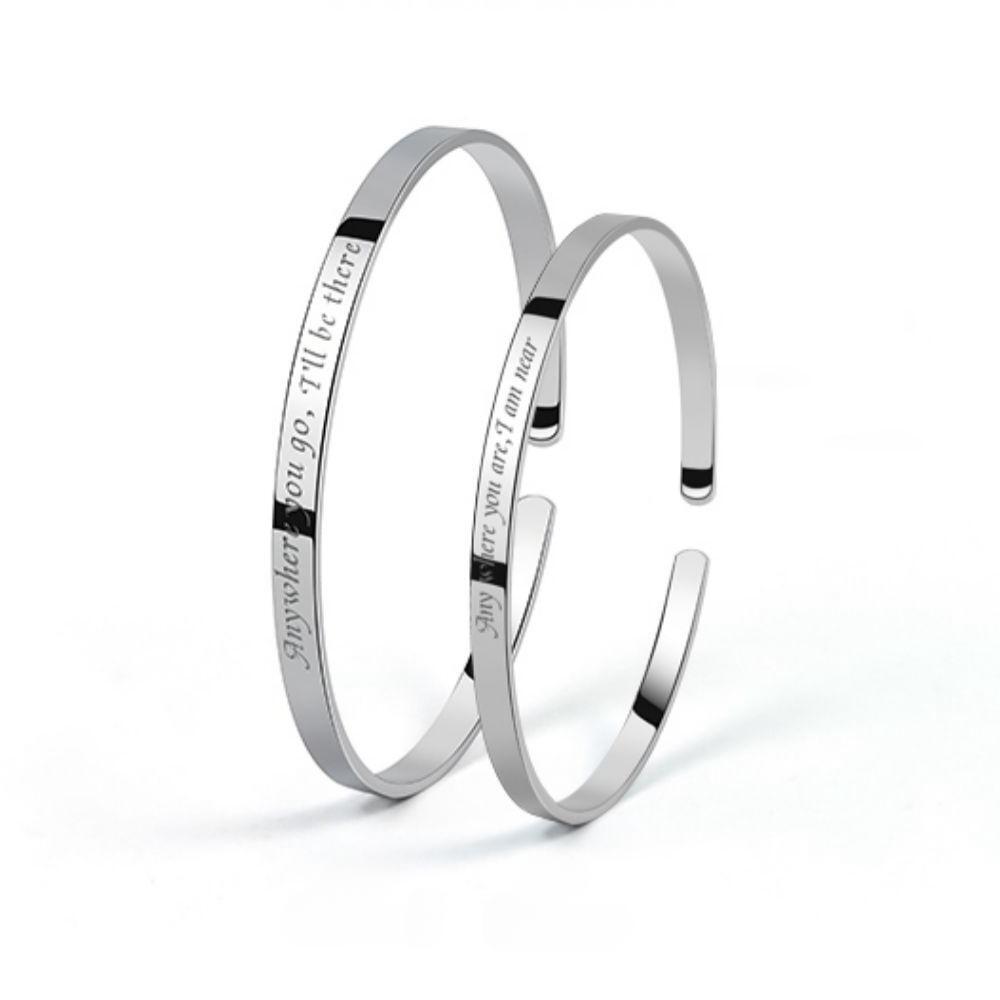 bimg_253_0 Engravable I'll Be There Matching Bangles For Couples In Sterling Silver