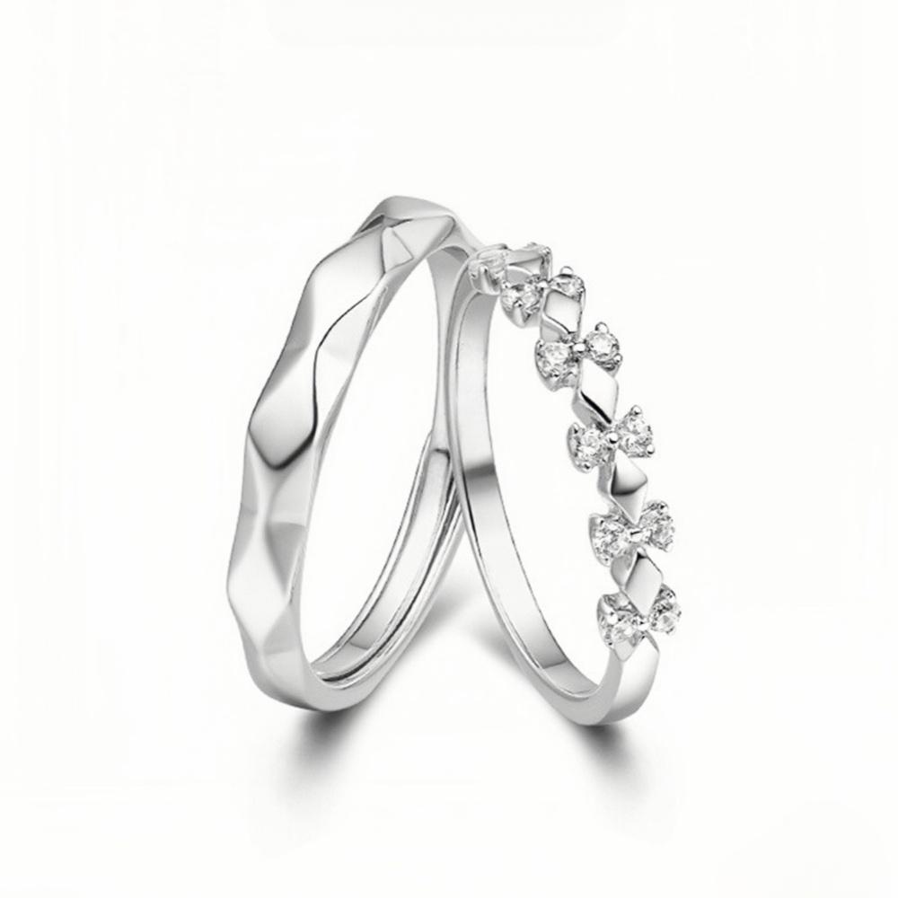 Adjustable Infinity Love Promise Rings For Couples In Sterling Silver