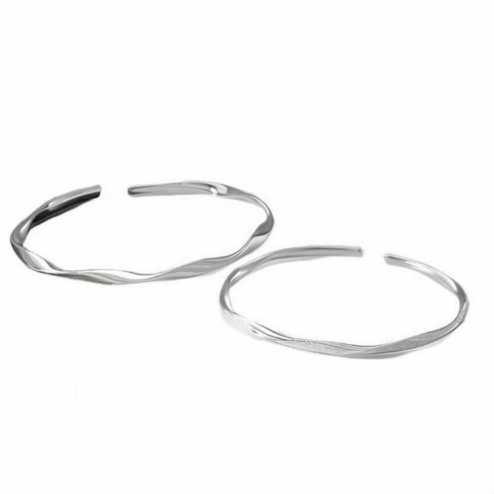 Unique Matching Infinity Couple Bangles In Sterling Silver
