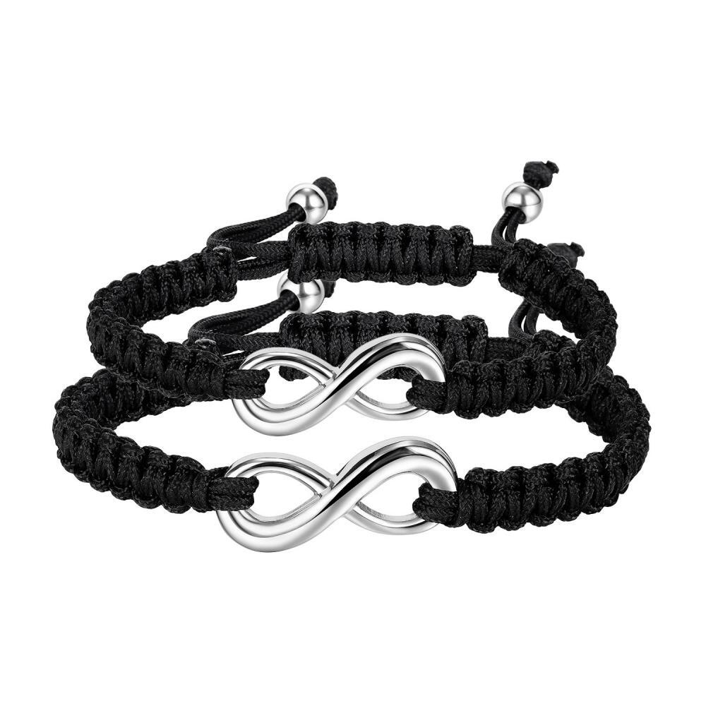 Unique Matching Infinity Charm Bracelets For Couples In Titanium