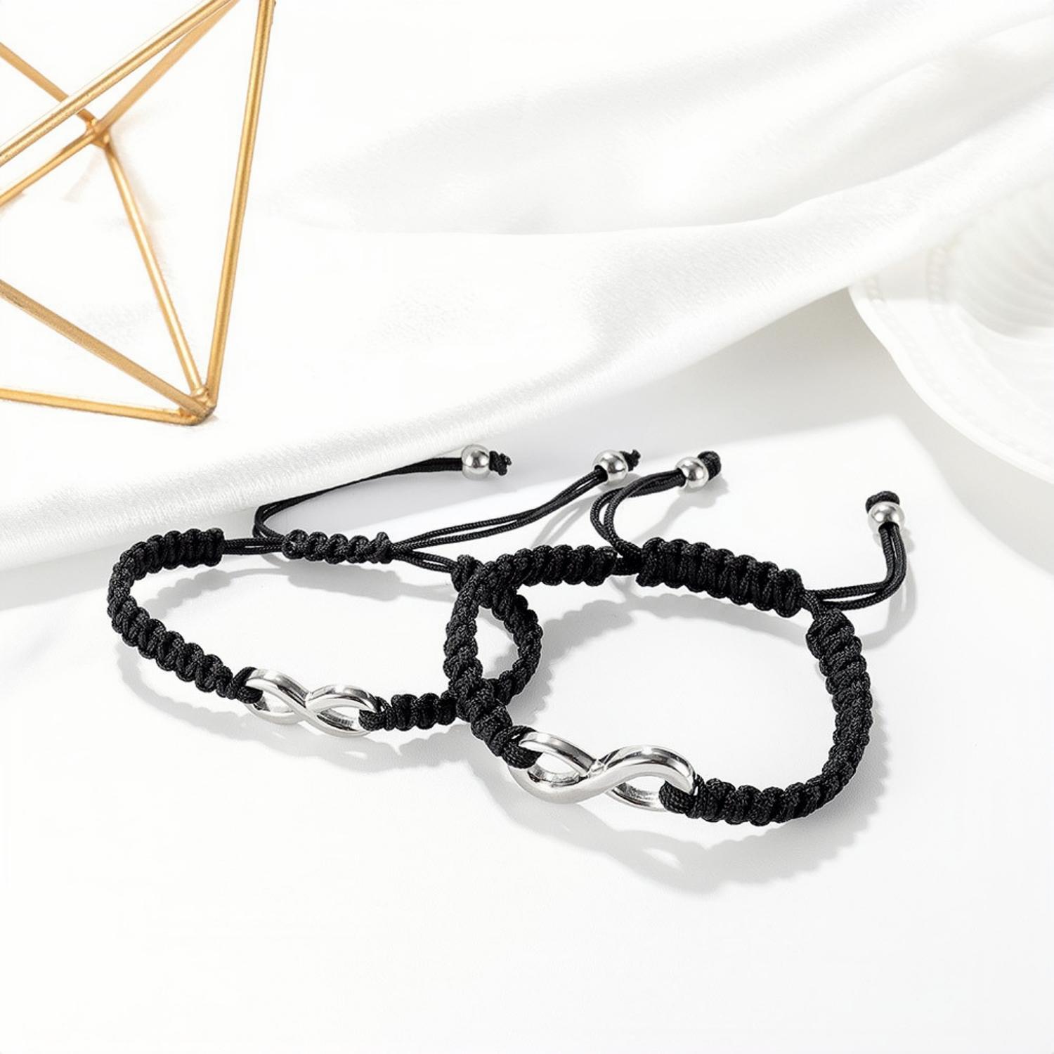 bimg_268_1 Unique Matching Infinity Charm Bracelets For Couples In Titanium