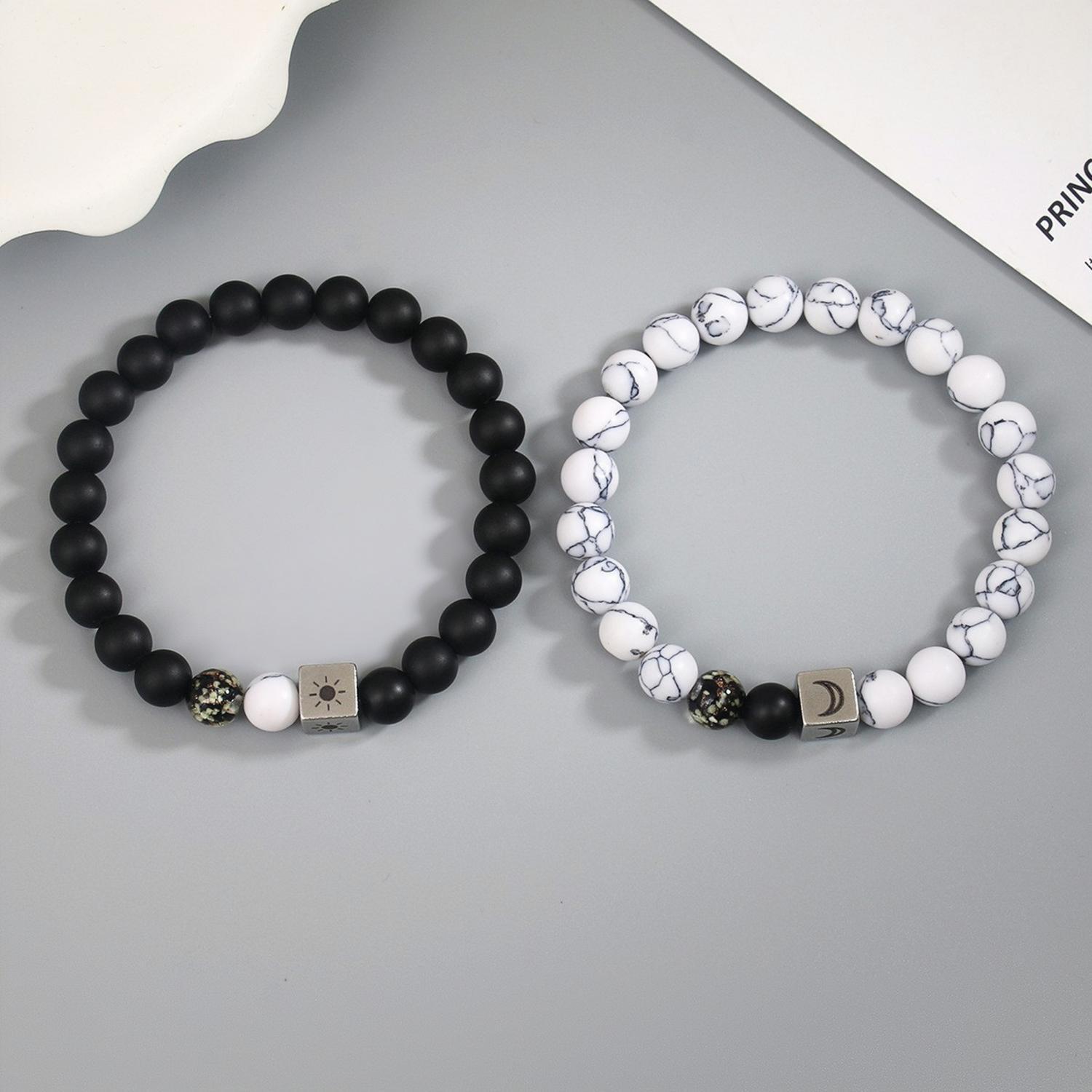 bimg_271_1 Unique Sun And Moon Matching Couple Glow Beaded Bracelets