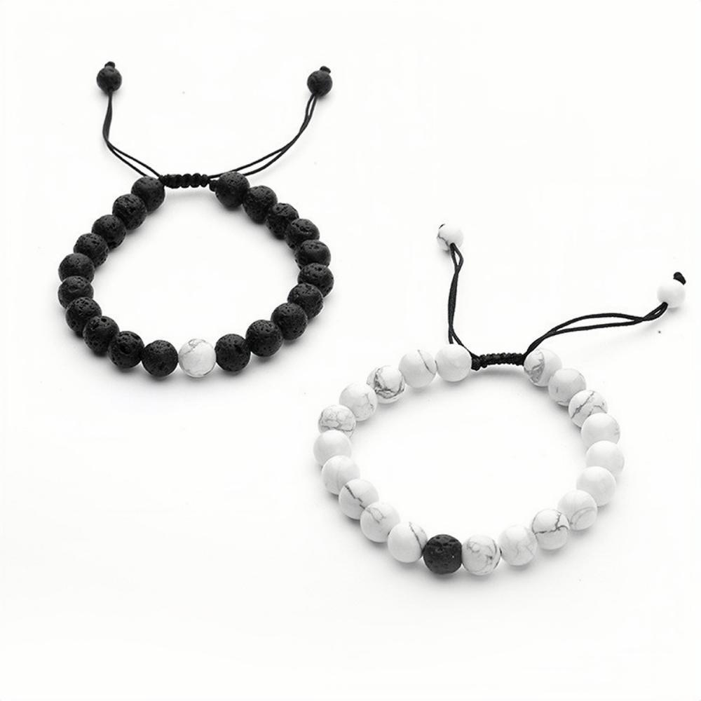 Unique Matching Distance Beaded Bracelets For Couples