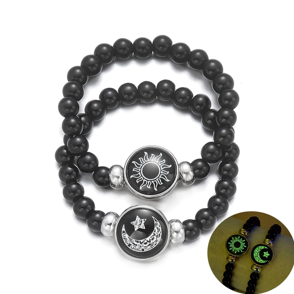 bimg_277_0 Sun And Moon Matching Glow In The Dark Beaded Bracelets For Couples