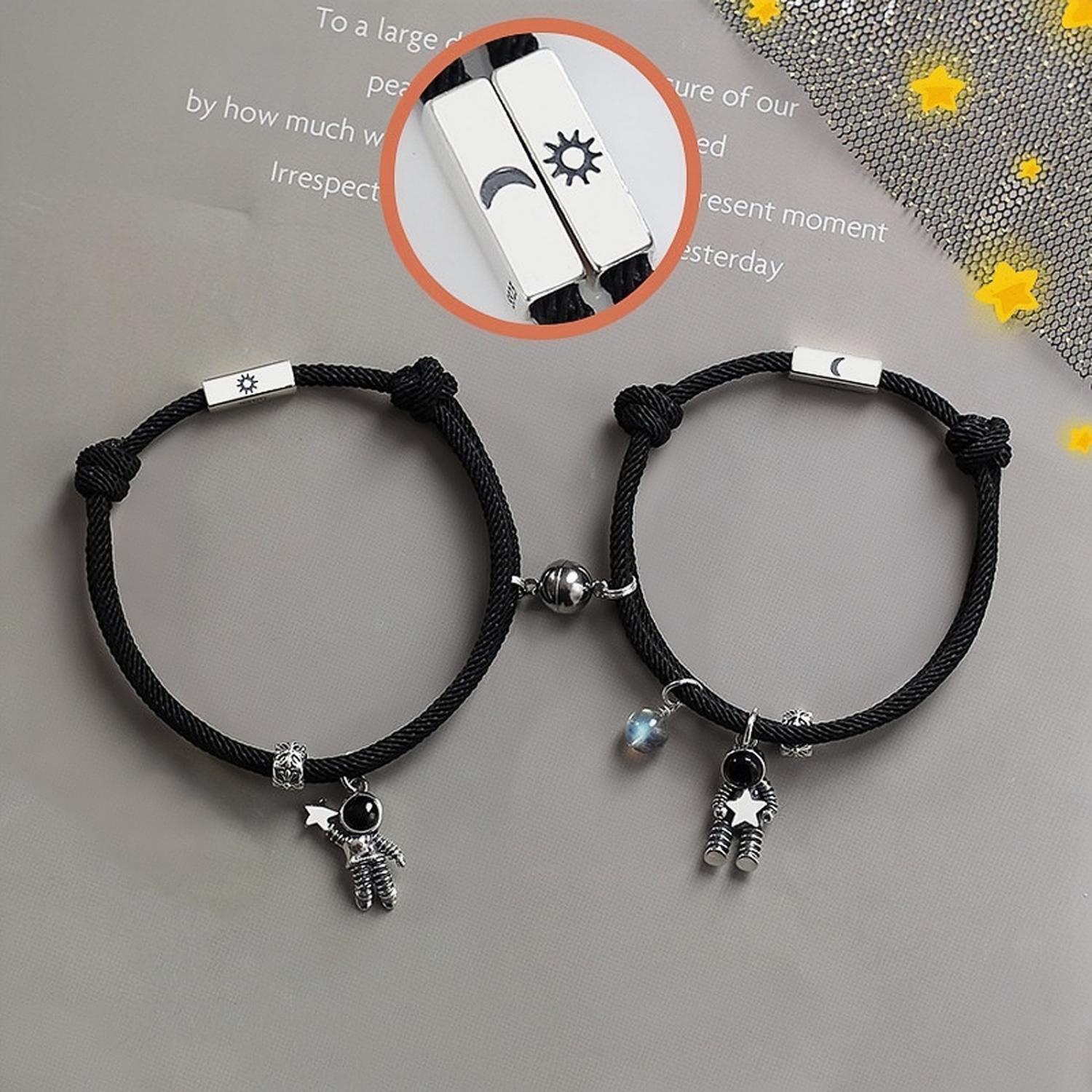 Cute Love You To The Moon And Back Matching Couple Bracelets