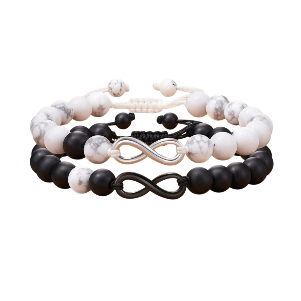 Infinity Charm Matching Beaded Relationship Bracelets For Couples